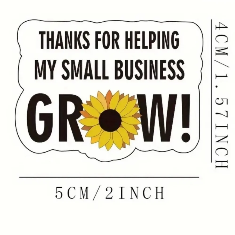 Sunflower Small Business Thank You Stickers - 60